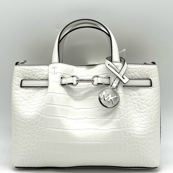 Michael Kors Carson Small Crocodile Embossed Satchel Bag
Optic White - Picture 1 of 10
